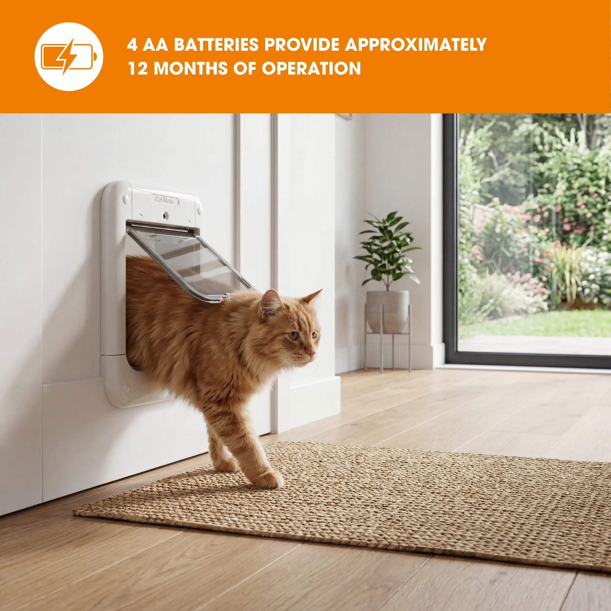Cat Mate Microchip-Activated Cat Flap with Manual Lock, White