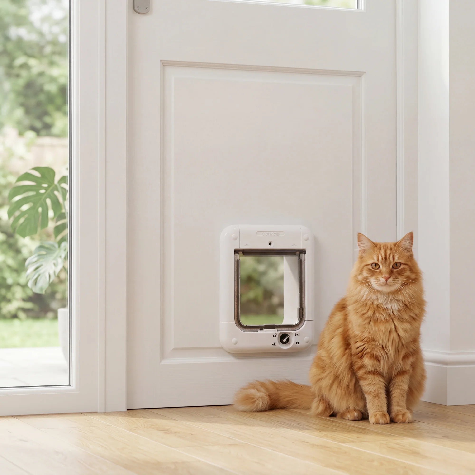 Cat Mate Microchip-Activated Cat Flap with Manual Lock, White