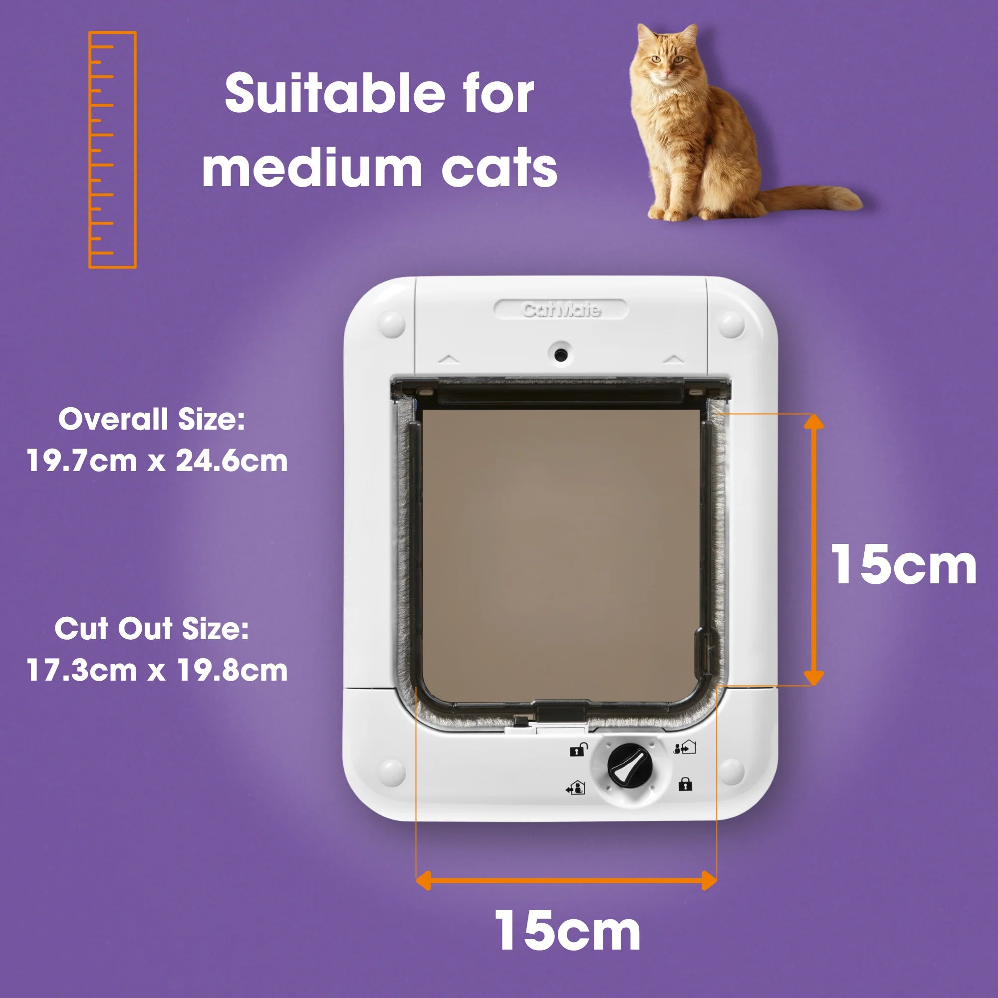 Cat Mate Microchip-Activated Cat Flap with Manual Lock, White