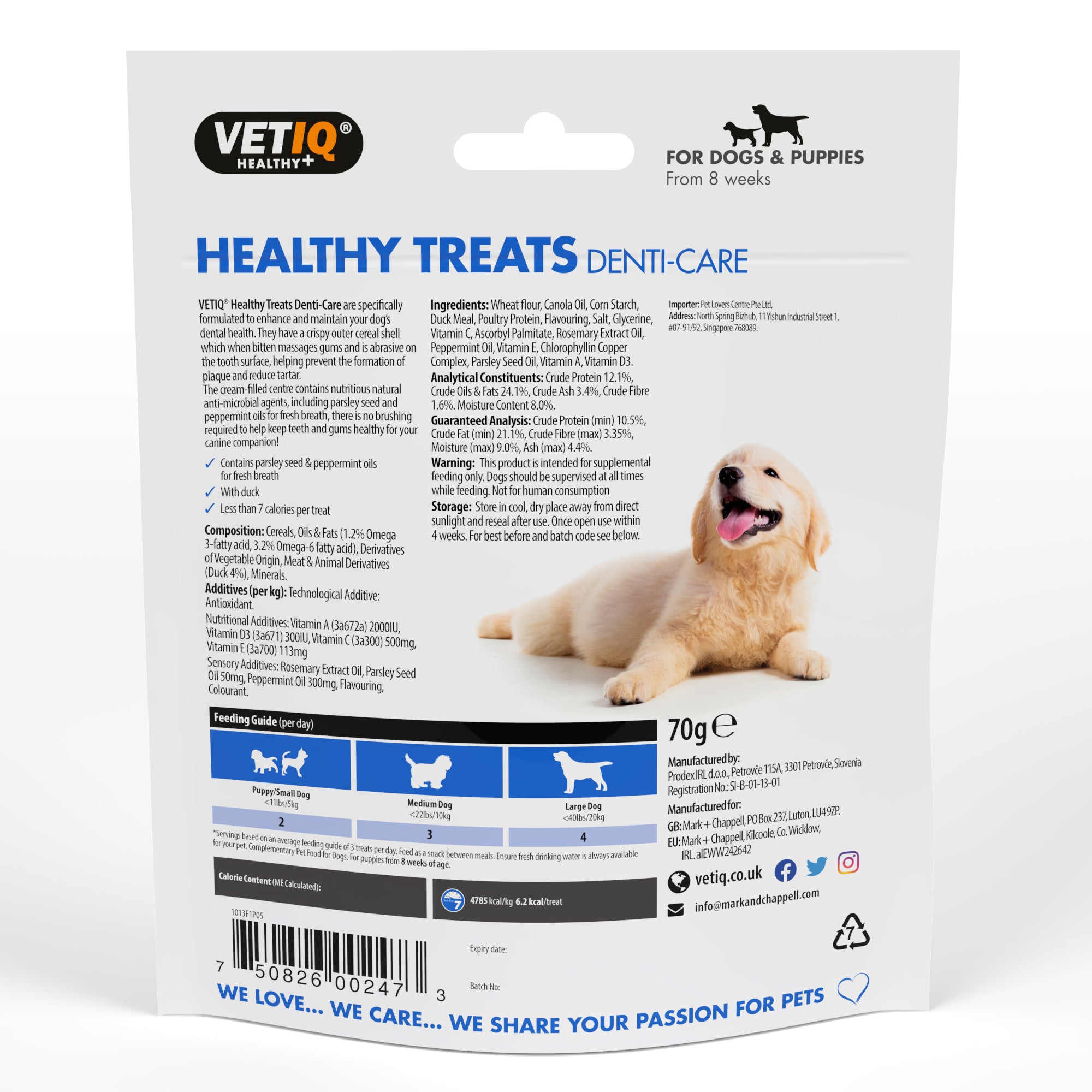 VetIQ Healthy Treats Breath & Dental Dog Treats, 70g