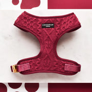 Cocopup Mulled Wine Cable Knit Adjustable Neck Dog Harness