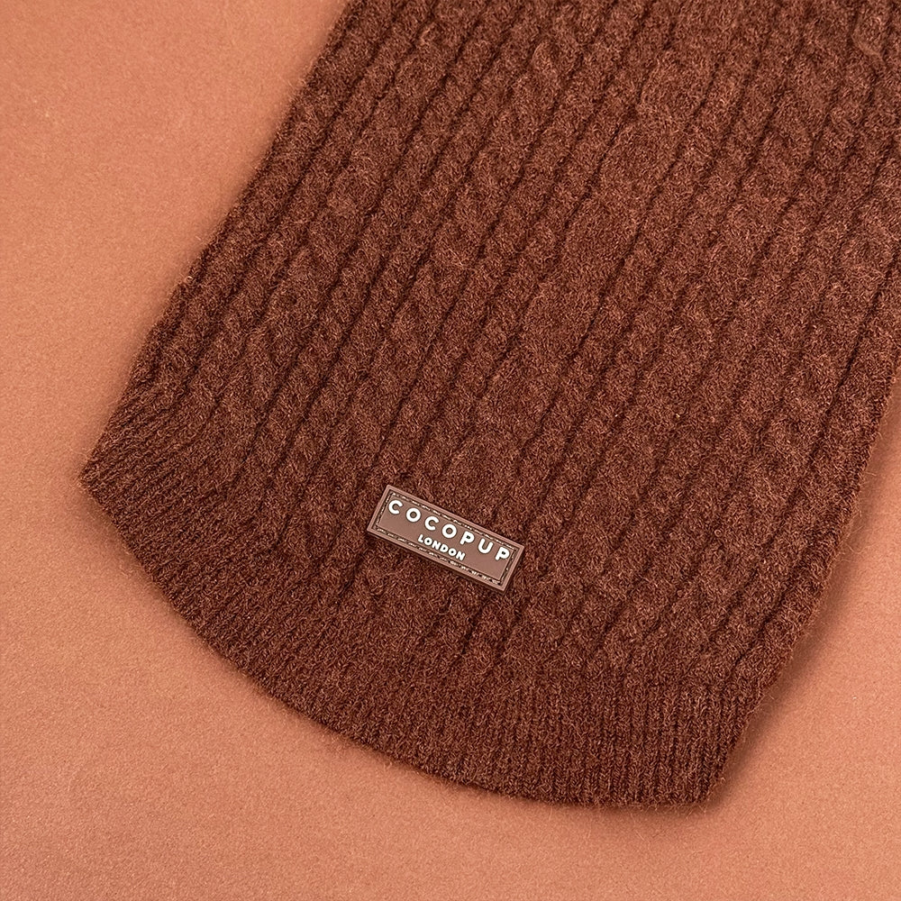 Cocopup Hot Coco Cable Knit Dog Jumper