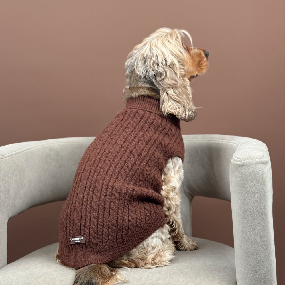 Cocopup Hot Coco Cable Knit Dog Jumper