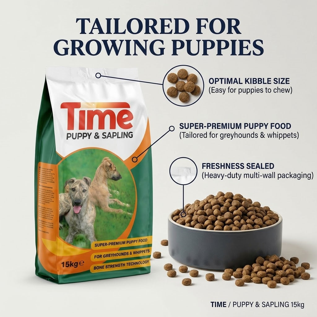 Time Greyhound Puppy & Sapling Dry Dog Food for Adult Dogs & Puppies, 15kg