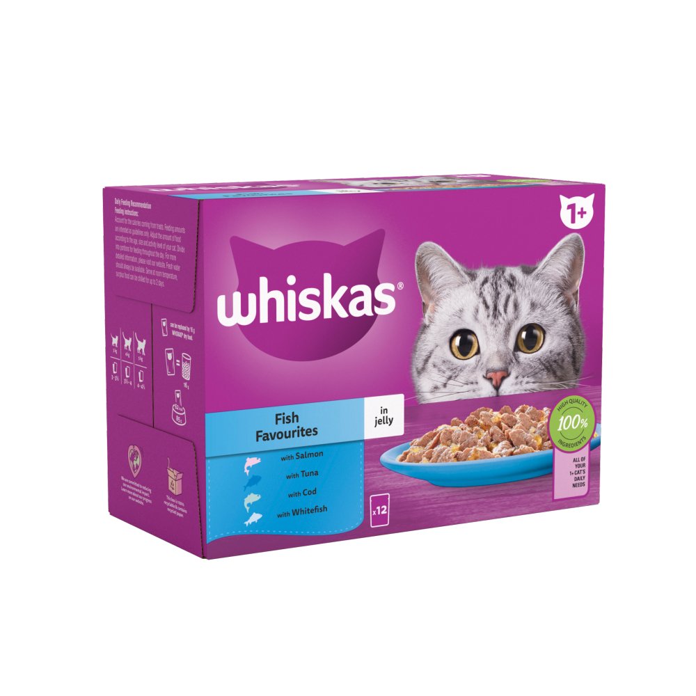 Whiskas Fish Favourites in Jelly Wet Cat Food for Adult Cats