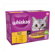 Whiskas 7+ Poultry Feasts in Gravy Wet Cat Food for Senior Cats, 12 x 85g