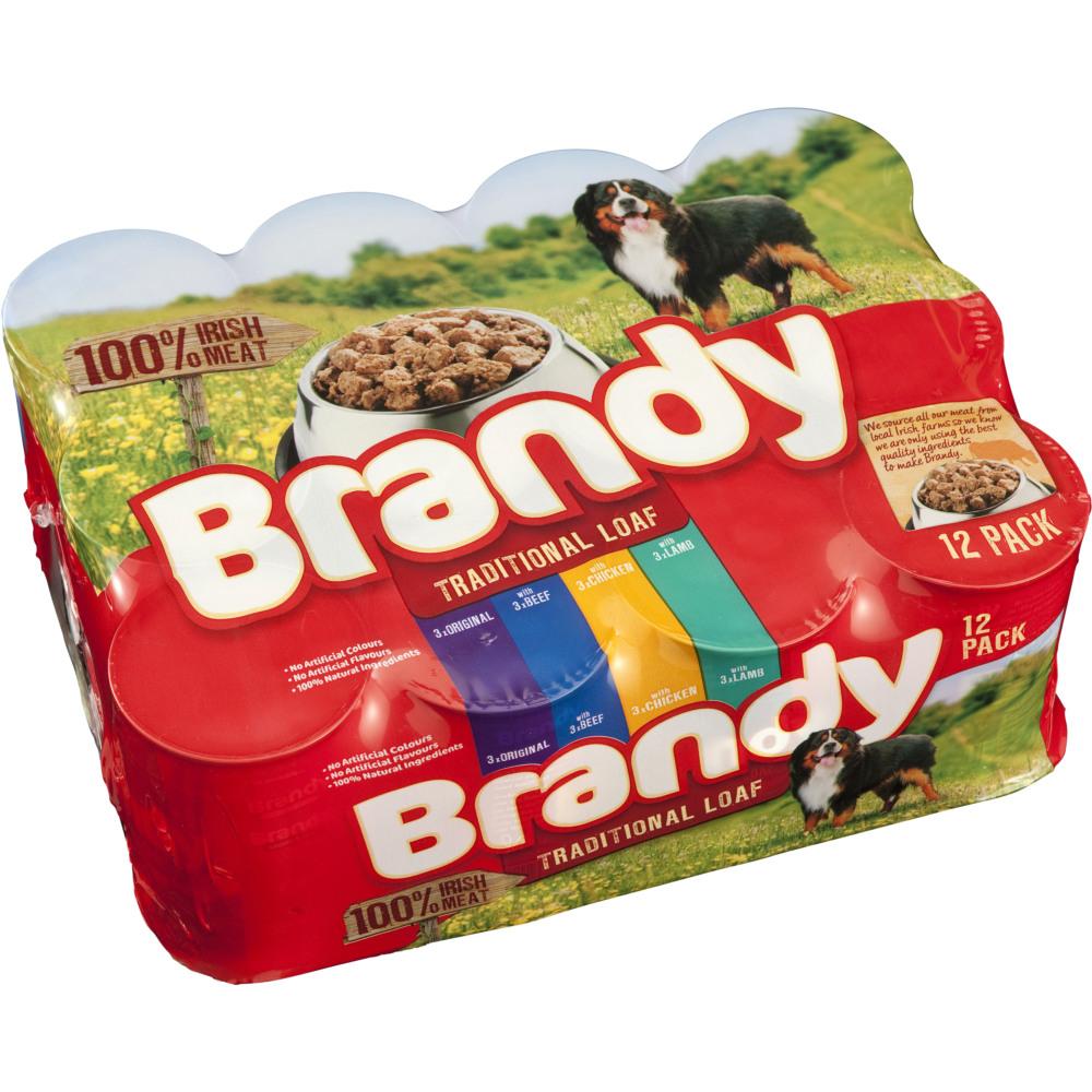 Brandy Traditional Loaf Assorted Wet Dog Food for Adult Dogs, 12 x 395g
