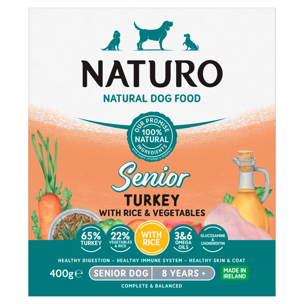 Naturo Dog Turkey with Rice & Vegetables Wet Dog Food for Senior Dogs, 400g