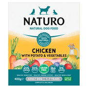 Naturo Grain Free Chicken & Potato with Vegetables Wet Dog Food for Adult Dogs, 400g
