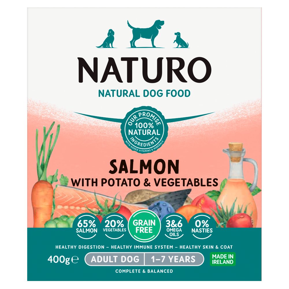 Naturo Salmon with Potato & Vegetables Wet Dog Food for Adult Dogs, 400g
