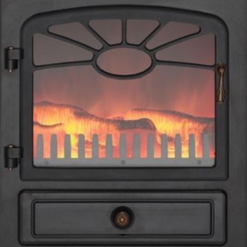 Focal Point ES2000 Electric Stove with Log Flame Effect, Black