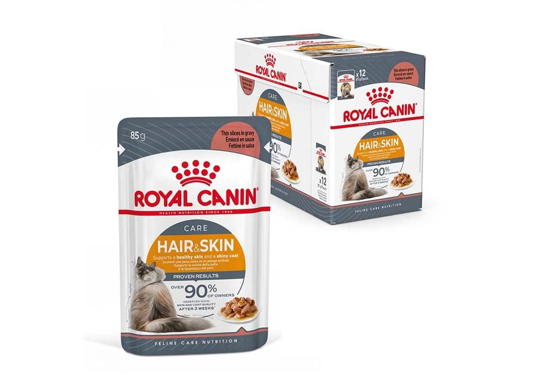 Royal Canin Hair & Skin Care Wet Cat Food Thin Slices In Gravy for Adult Cats, 85g