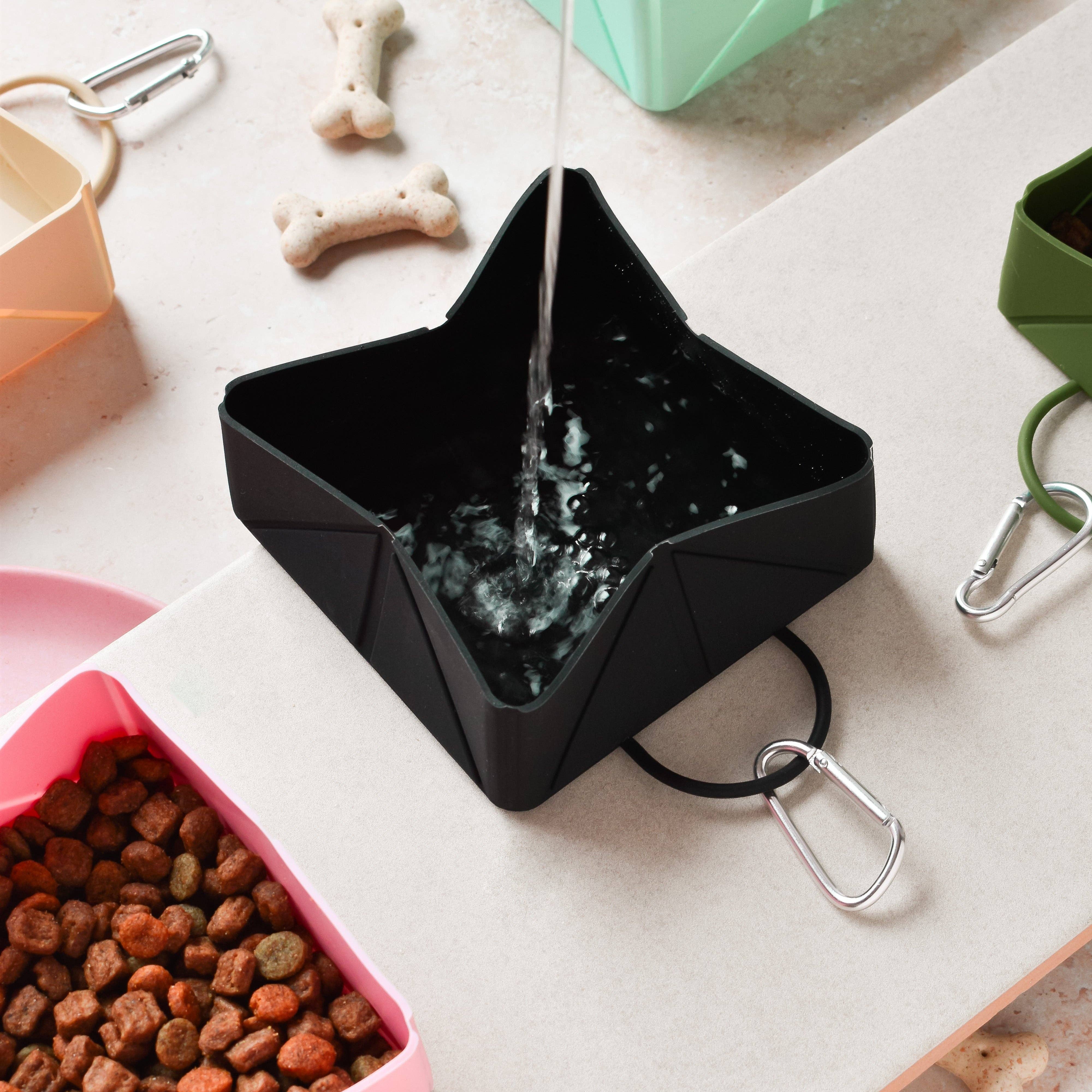 Cocopup Foldable Travel Dog Food Bowl, Black