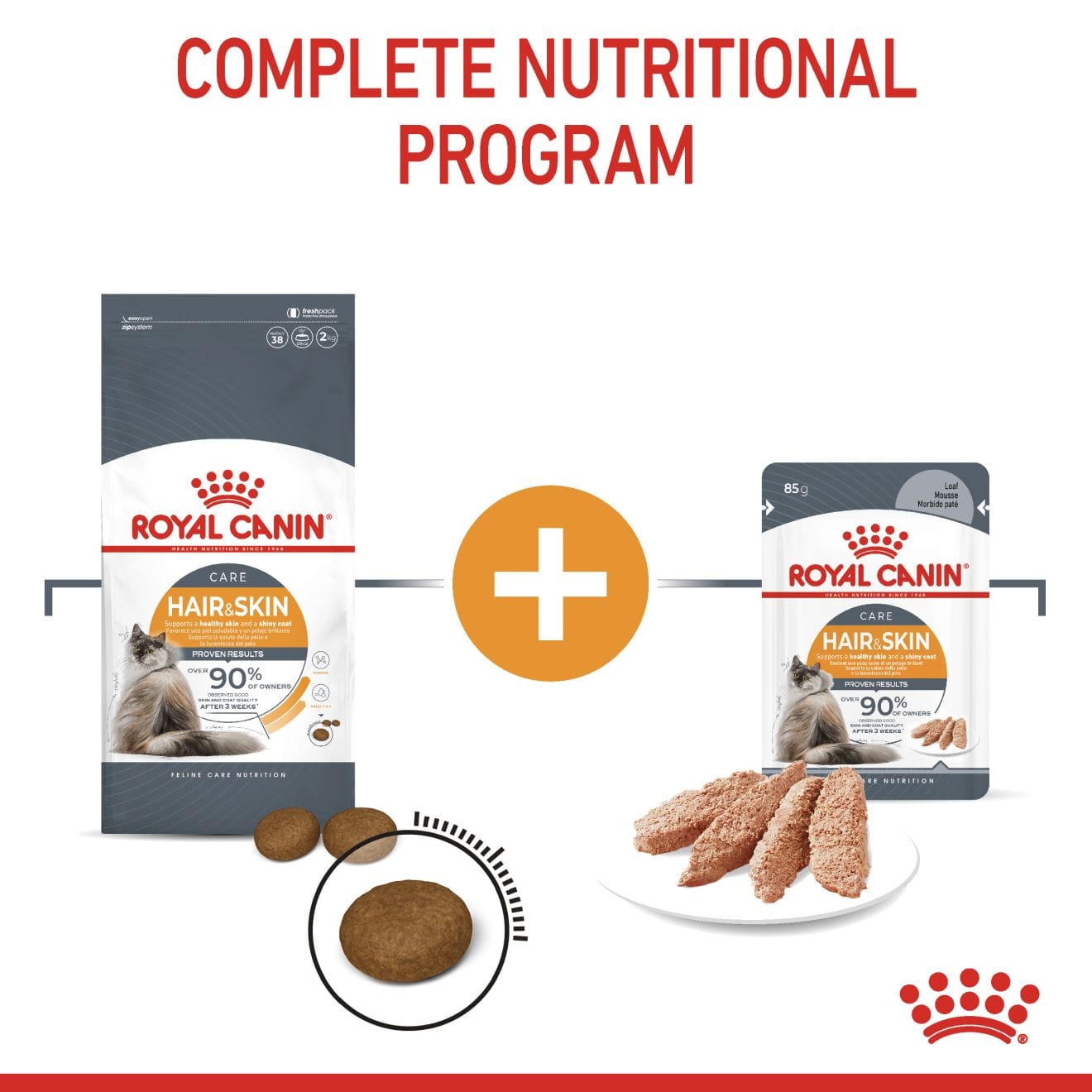Royal Canin Hair & Skin Care Wet Cat Food Thin Slices In Gravy for Adult Cats, 85g