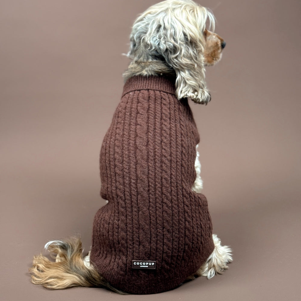 Cocopup Hot Coco Cable Knit Dog Jumper