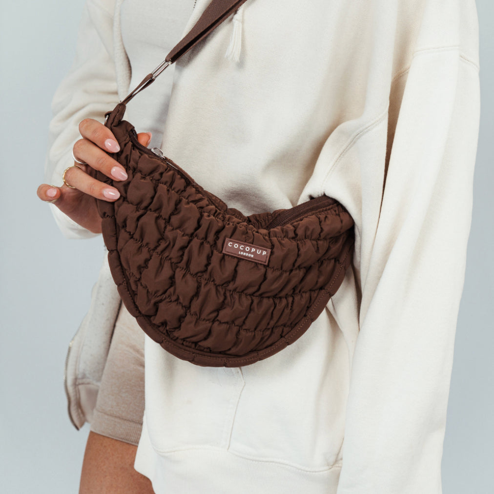 Cocopup Crossbody Crescent Dog Walking Bags, Espresso