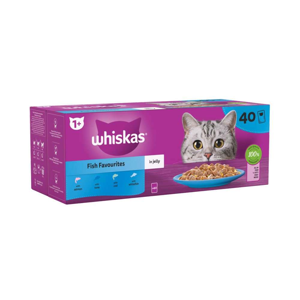 Whiskas Fish Favourites in Jelly Wet Cat Food for Adult Cats
