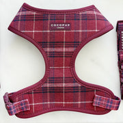 Cocopup Mulberry Plaid Adjustable Neck Dog Harness