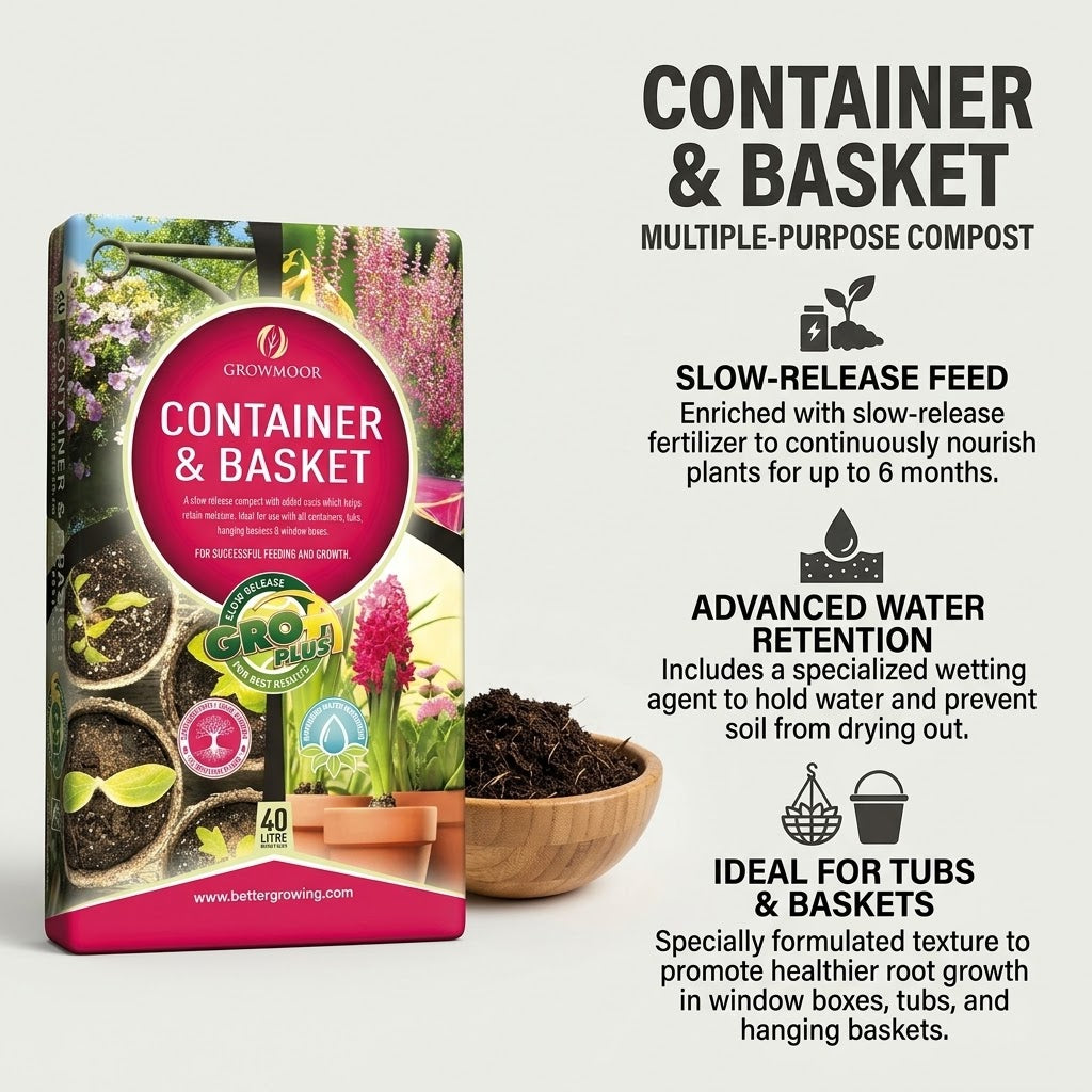 Growmoor Container & Hanging Basket Multi-Purpose Compost, 40L