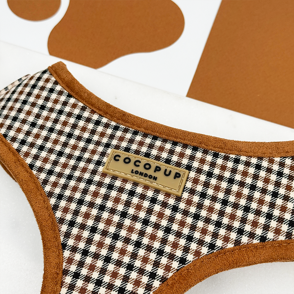 Cocopup Heritage Check Adjustable Neck Dog Harness