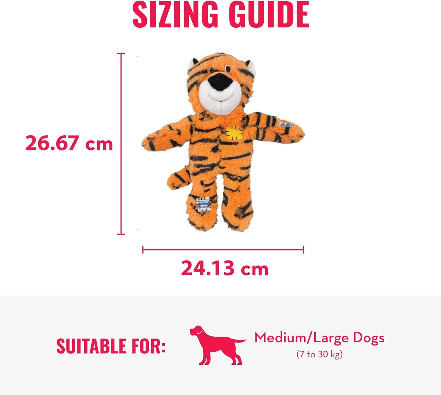 Kong Wild Knots Tiger Dog Toy, Medium/Large