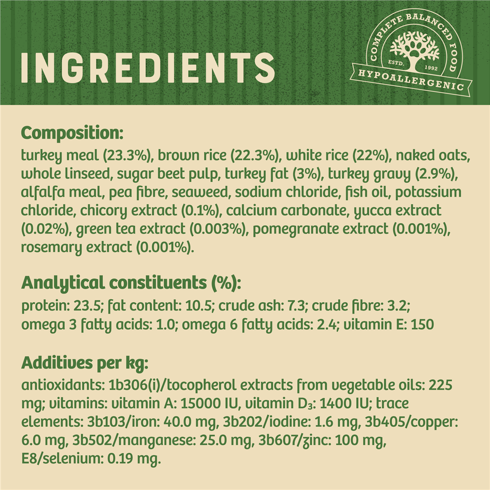 James Wellbeloved Turkey & Rice Dry Dog Food for Adult Dogs, 15kg