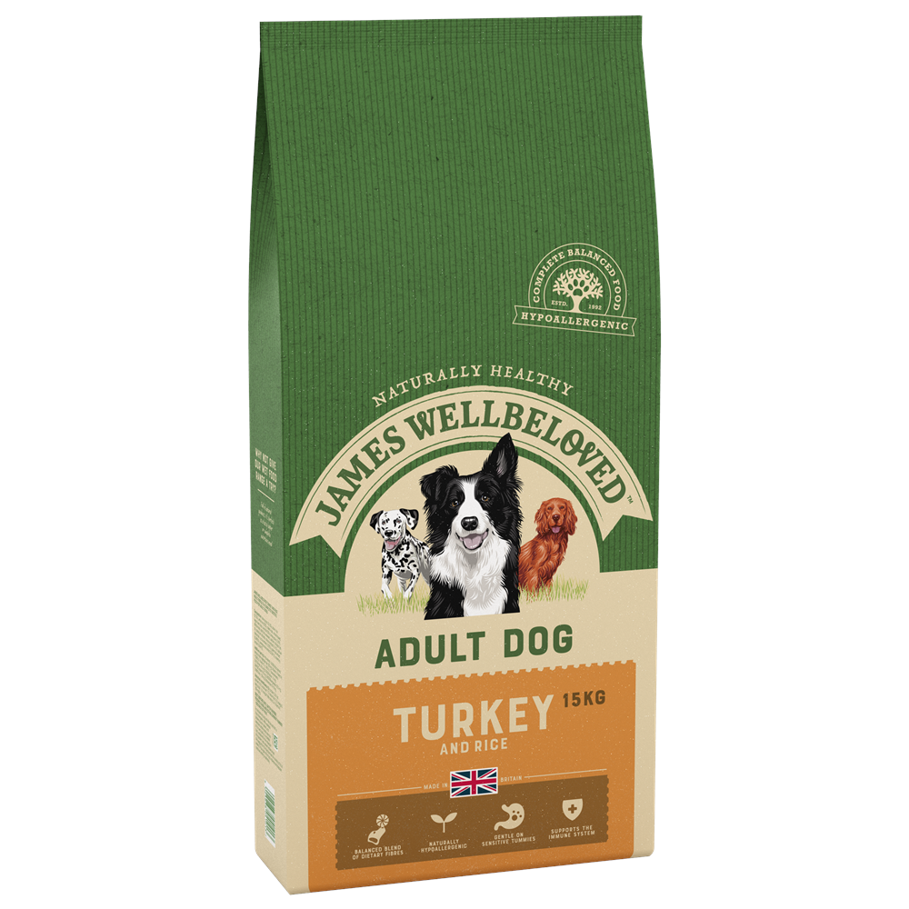 James Wellbeloved Turkey & Rice Dry Dog Food for Adult Dogs, 15kg