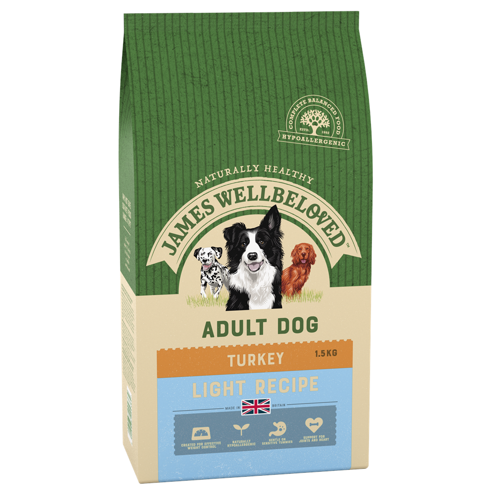 James Wellbeloved Turkey & Rice Light Dry Dog Food for Adult Dogs, 1.5kg