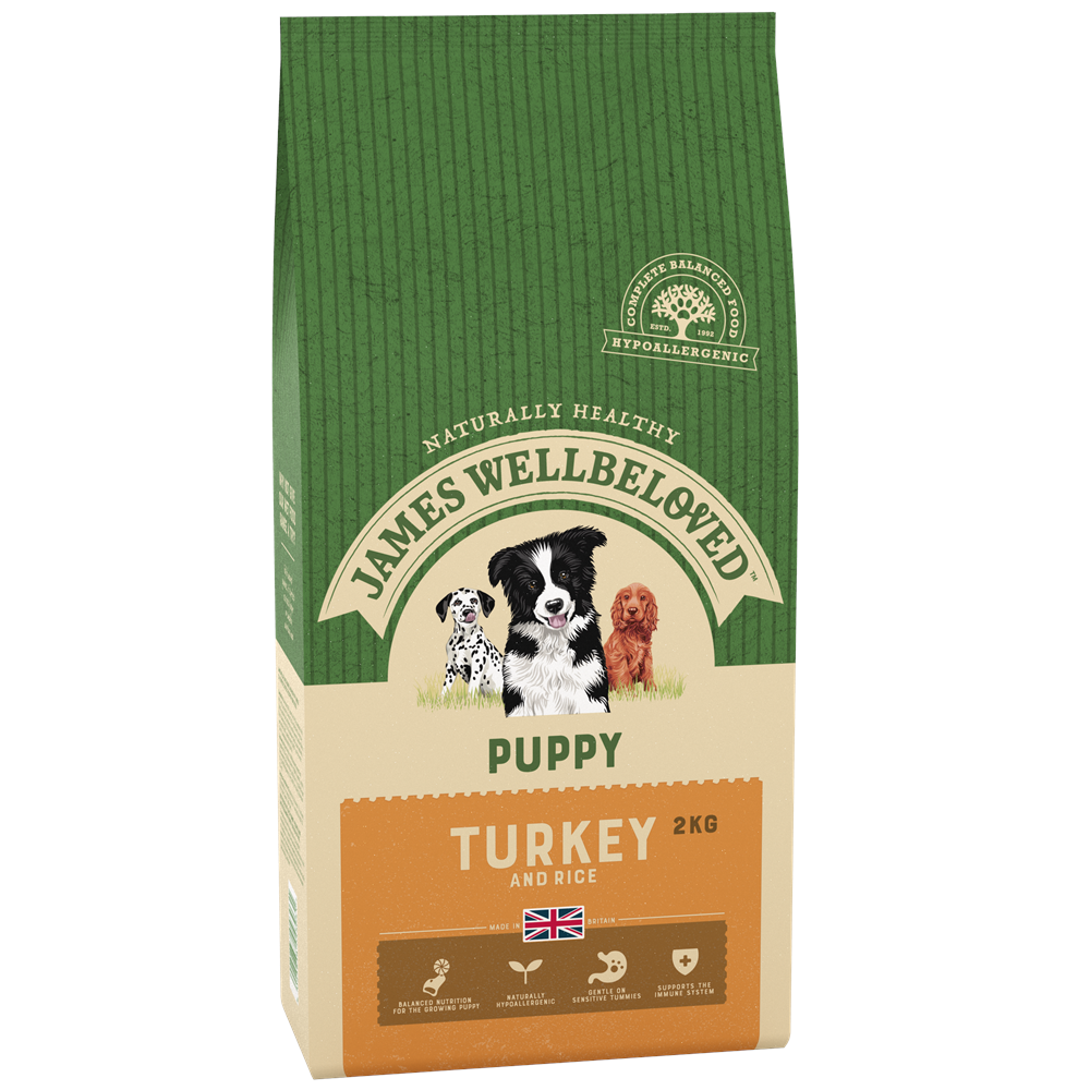 James Wellbeloved Turkey & Rice Dry Dog Food for Puppies, 2kg