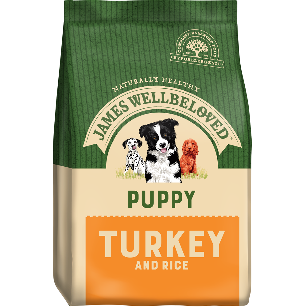 James Wellbeloved Turkey & Rice Dry Dog Food for Puppies, 2kg