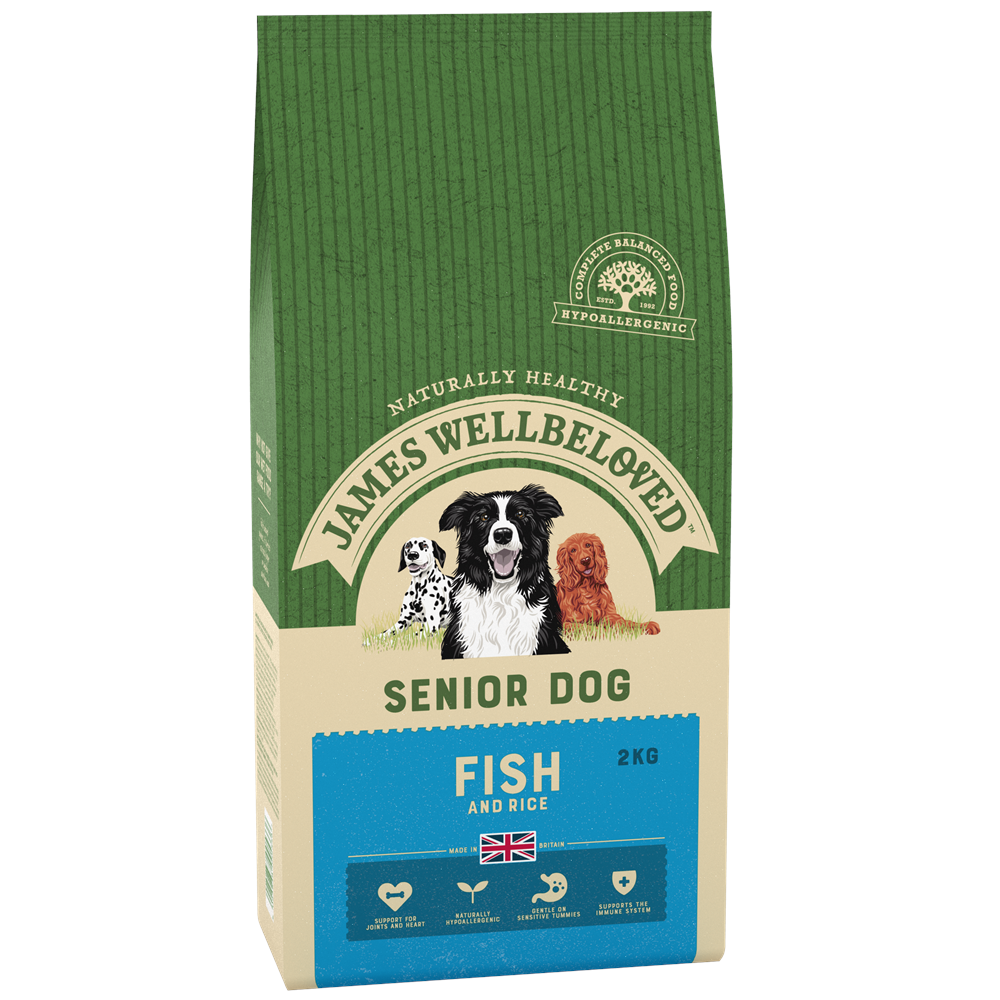 James Wellbeloved Fish & Rice Dry Dog Food for Senior Dogs, 2kg