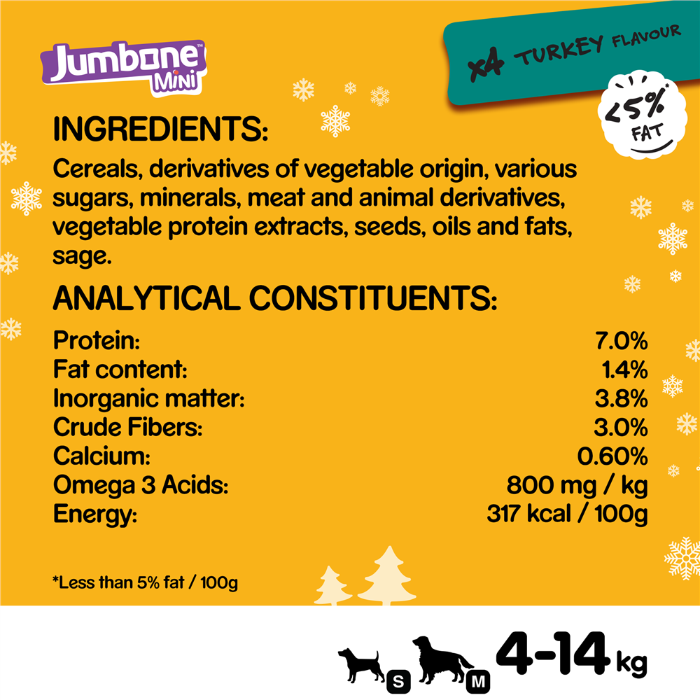 Pedigree Christmas Turkey Jumbone Small Dog Treat, 4 Chews