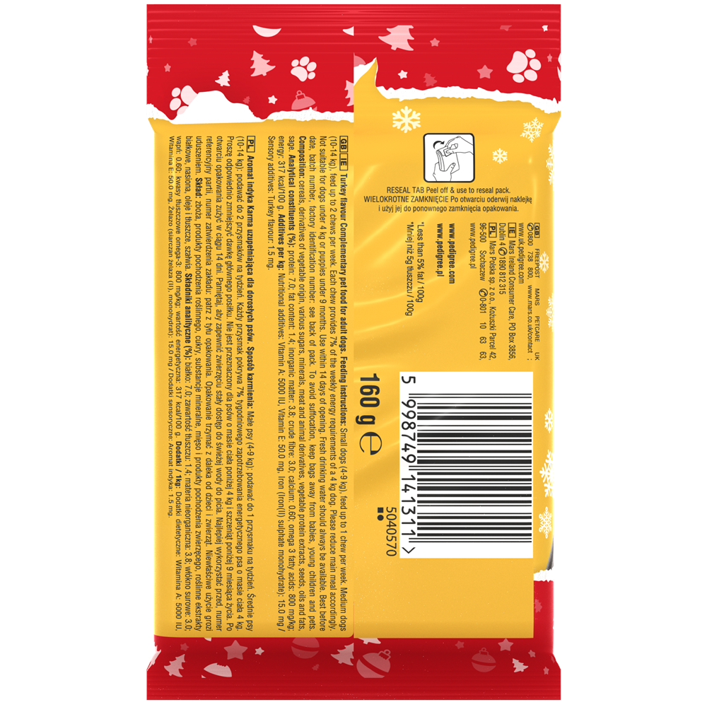 Pedigree Christmas Turkey Jumbone Small Dog Treat, 4 Chews