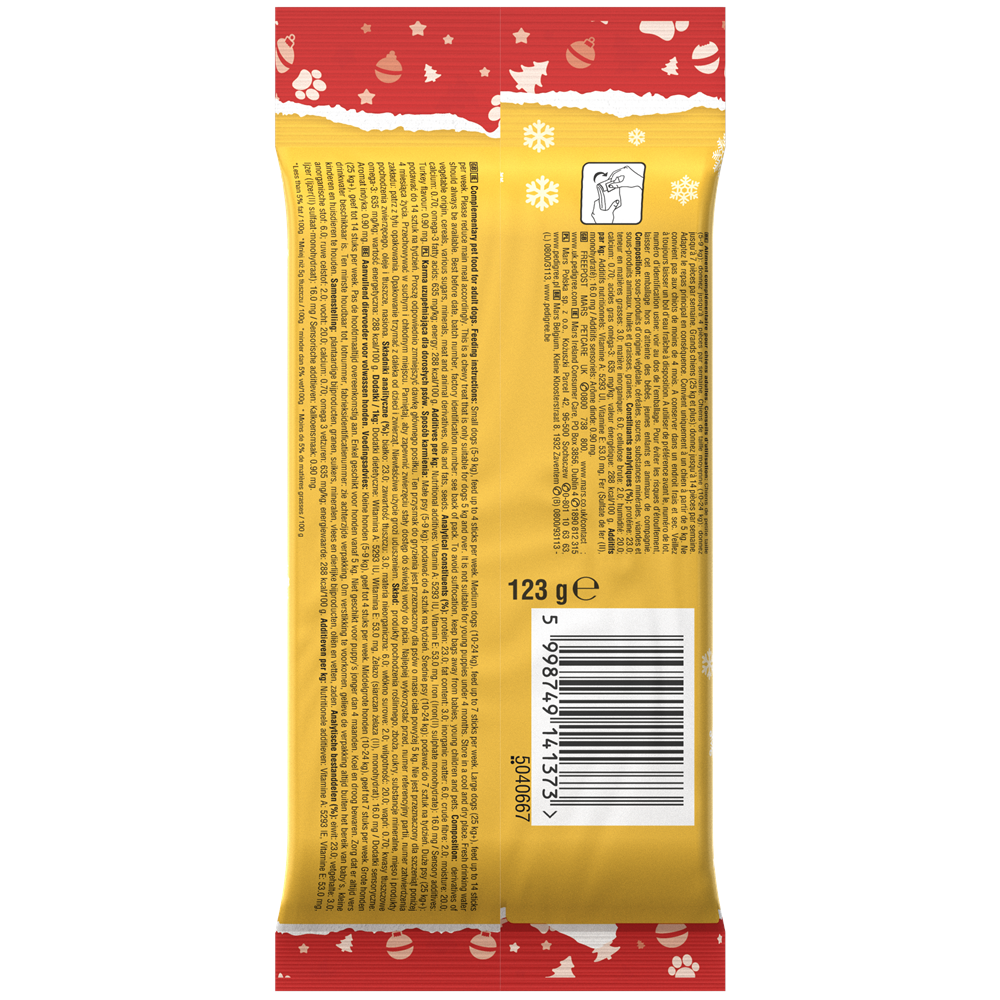Pedigree Christmas Turkey Rodeo Dog Treats, 7 Sticks