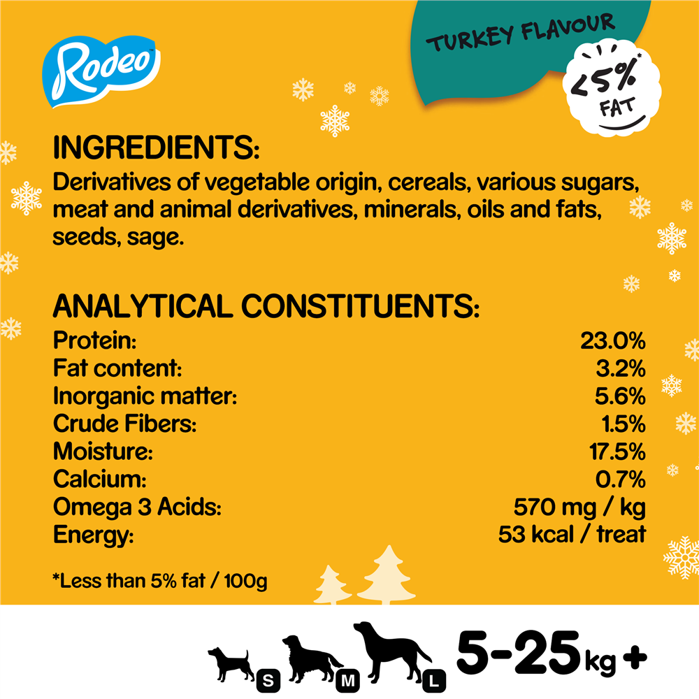 Pedigree Christmas Turkey Rodeo Dog Treats, 7 Sticks