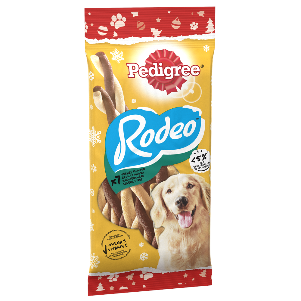 Pedigree Christmas Turkey Rodeo Dog Treats, 7 Sticks