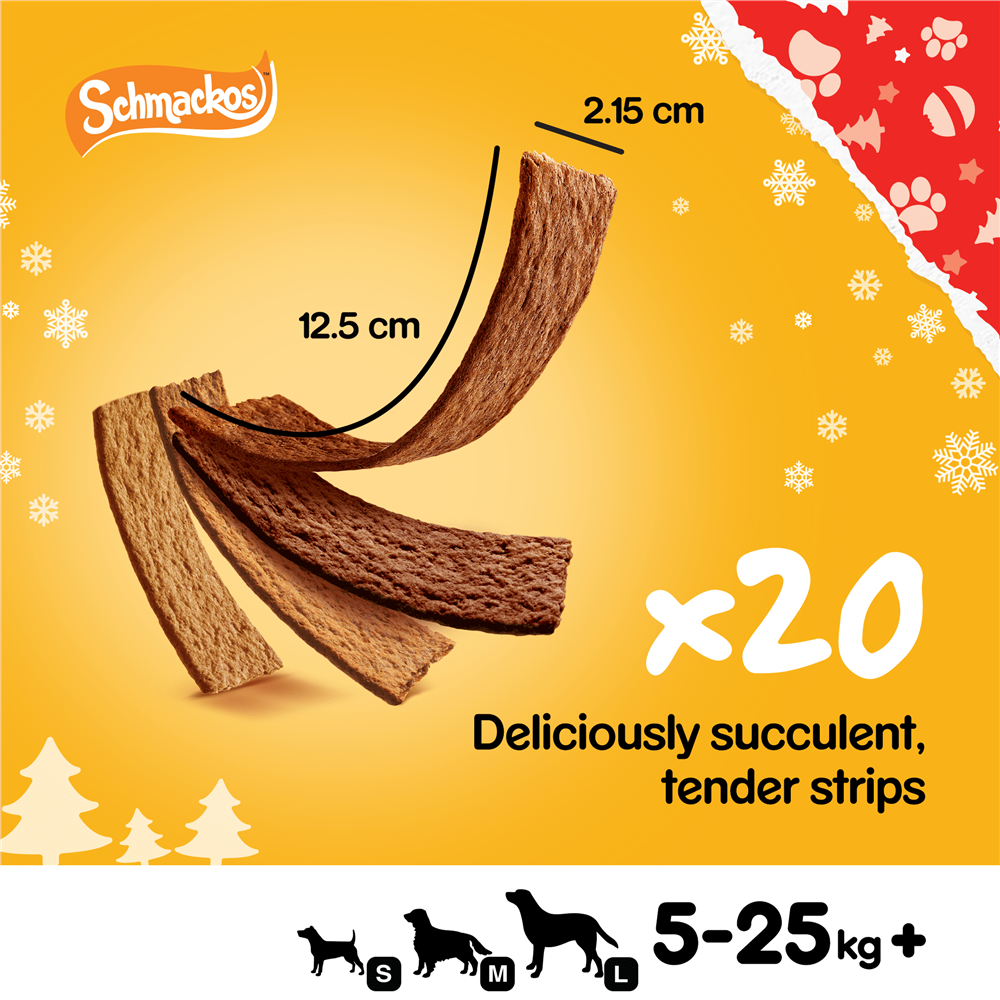 Pedigree Christmas Turkey Schmackos Dog Treats, 20 Sticks