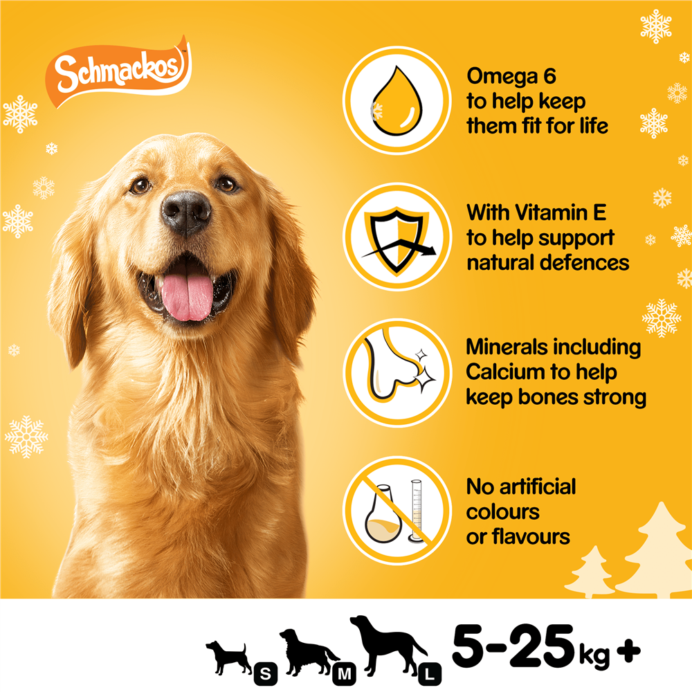 Pedigree Christmas Turkey Schmackos Dog Treats, 20 Sticks