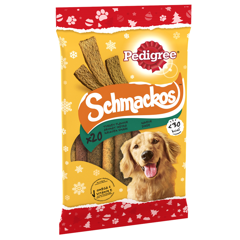 Pedigree Christmas Turkey Schmackos Dog Treats, 20 Sticks