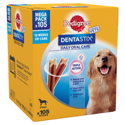 Pedigree DentaStix Daily Dental Dog Treats for Large Breed Dogs, 105 Sticks