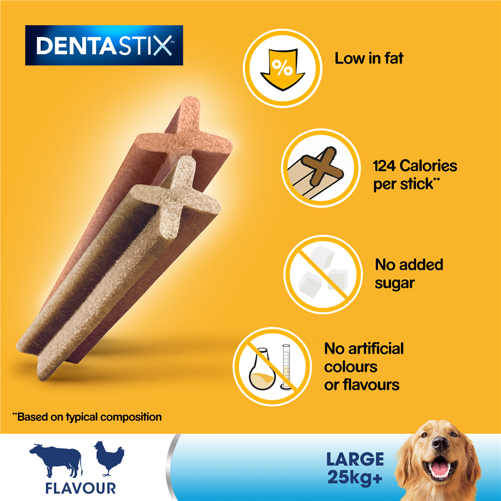 Pedigree DentaStix Daily Dental Dog Treats for Large Breed Dogs, 21 Sticks