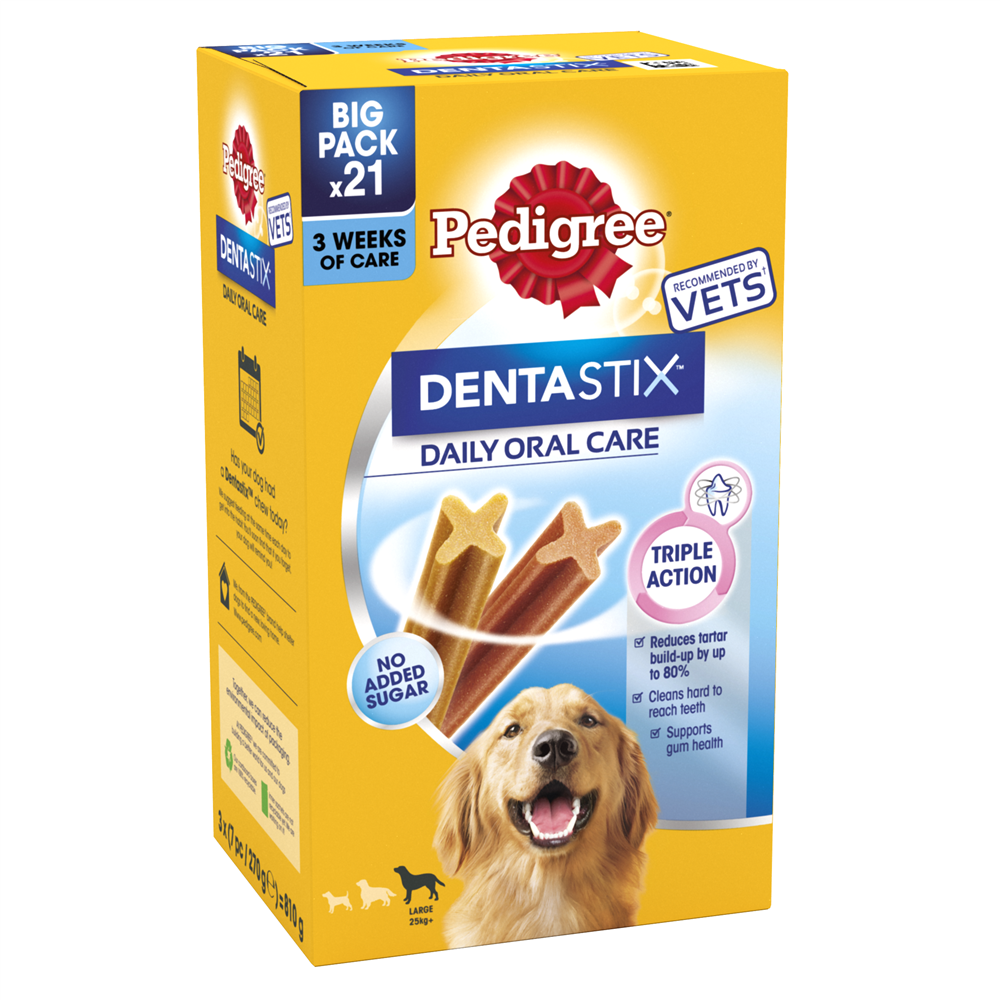 Pedigree DentaStix Daily Dental Dog Treats for Large Breed Dogs, 21 Sticks