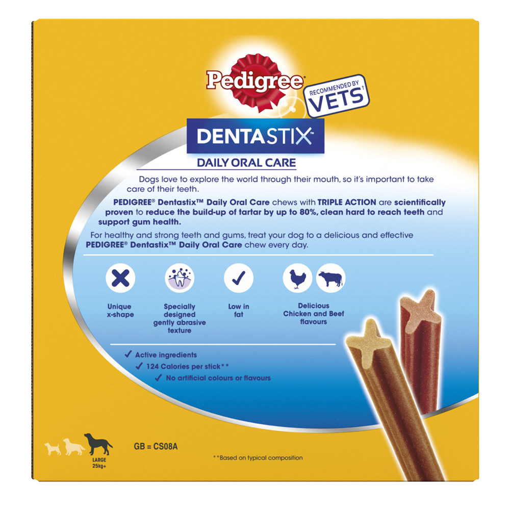 Pedigree DentaStix Daily Dental Dog Treats for Large Breed Dogs, 42 Sticks