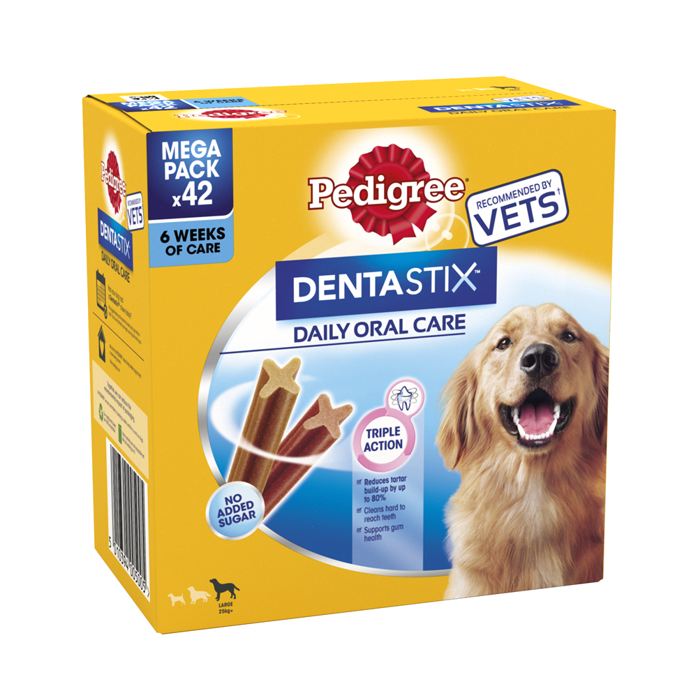 Pedigree DentaStix Daily Dental Dog Treats for Large Breed Dogs, 42 Sticks