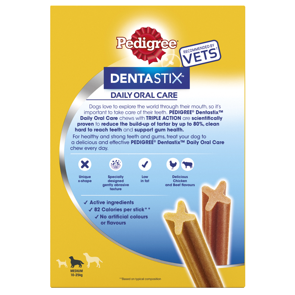 Pedigree DentaStix Daily Dental Dog Treats for Medium Breed Dogs, 28 Sticks
