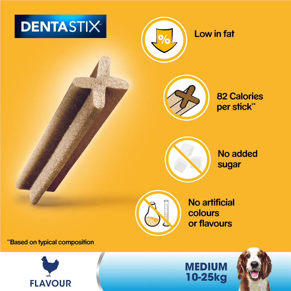 Pedigree DentaStix Daily Dental Dog Treats for Medium Breed Dogs, 5 Sticks