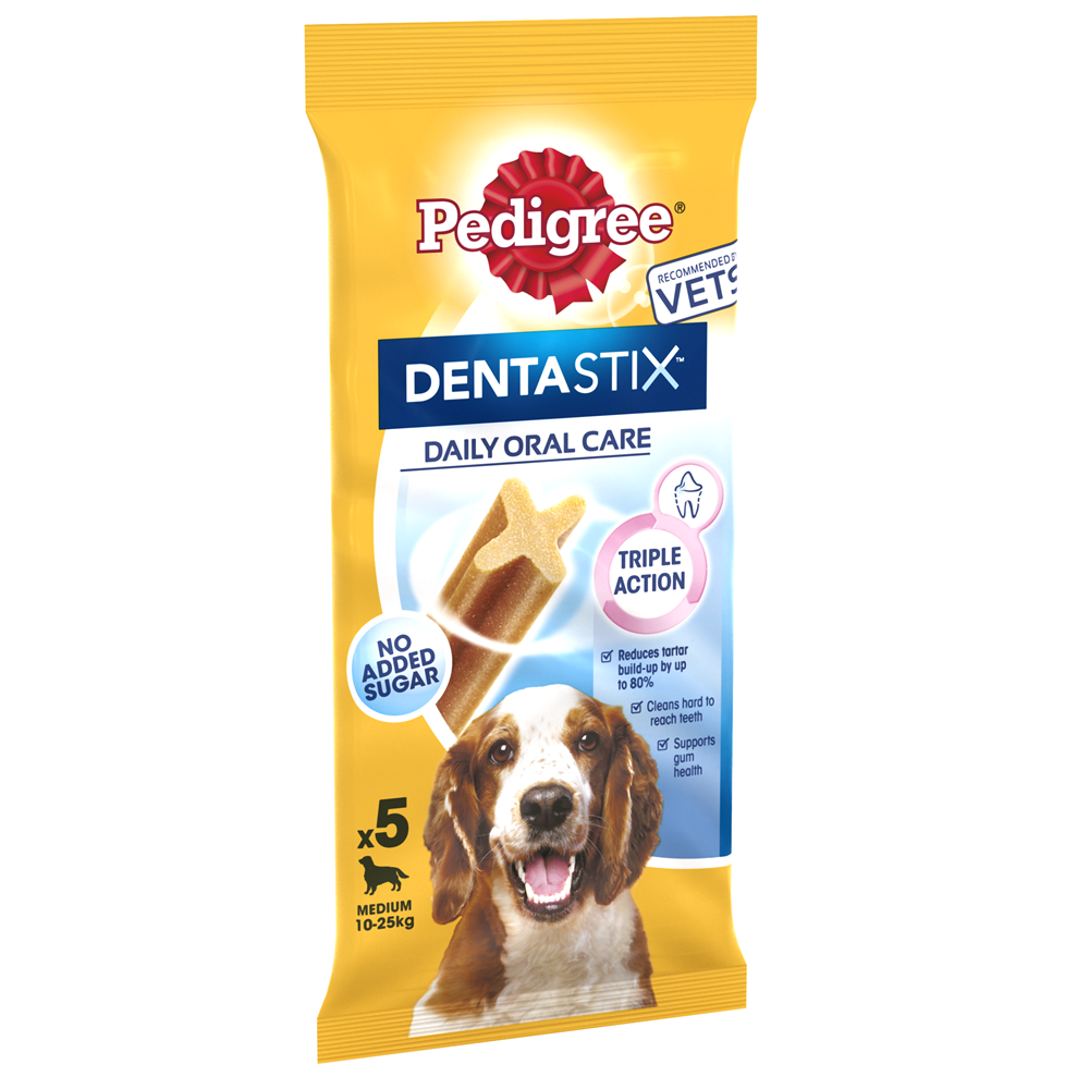 Pedigree DentaStix Daily Dental Dog Treats for Medium Breed Dogs, 5 Sticks