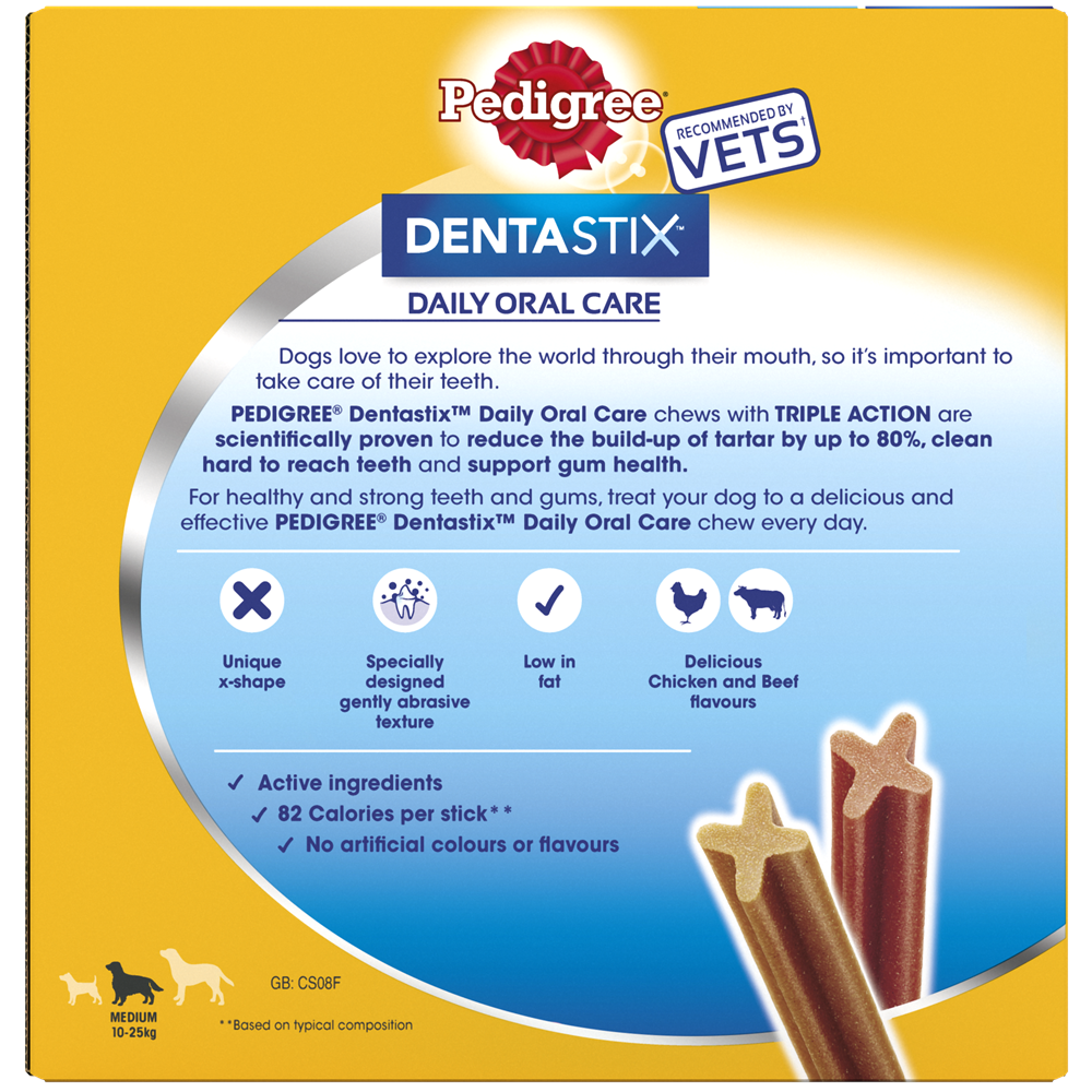 Pedigree DentaStix Daily Dental Dog Treats for Medium Breed Dogs, 56 Sticks