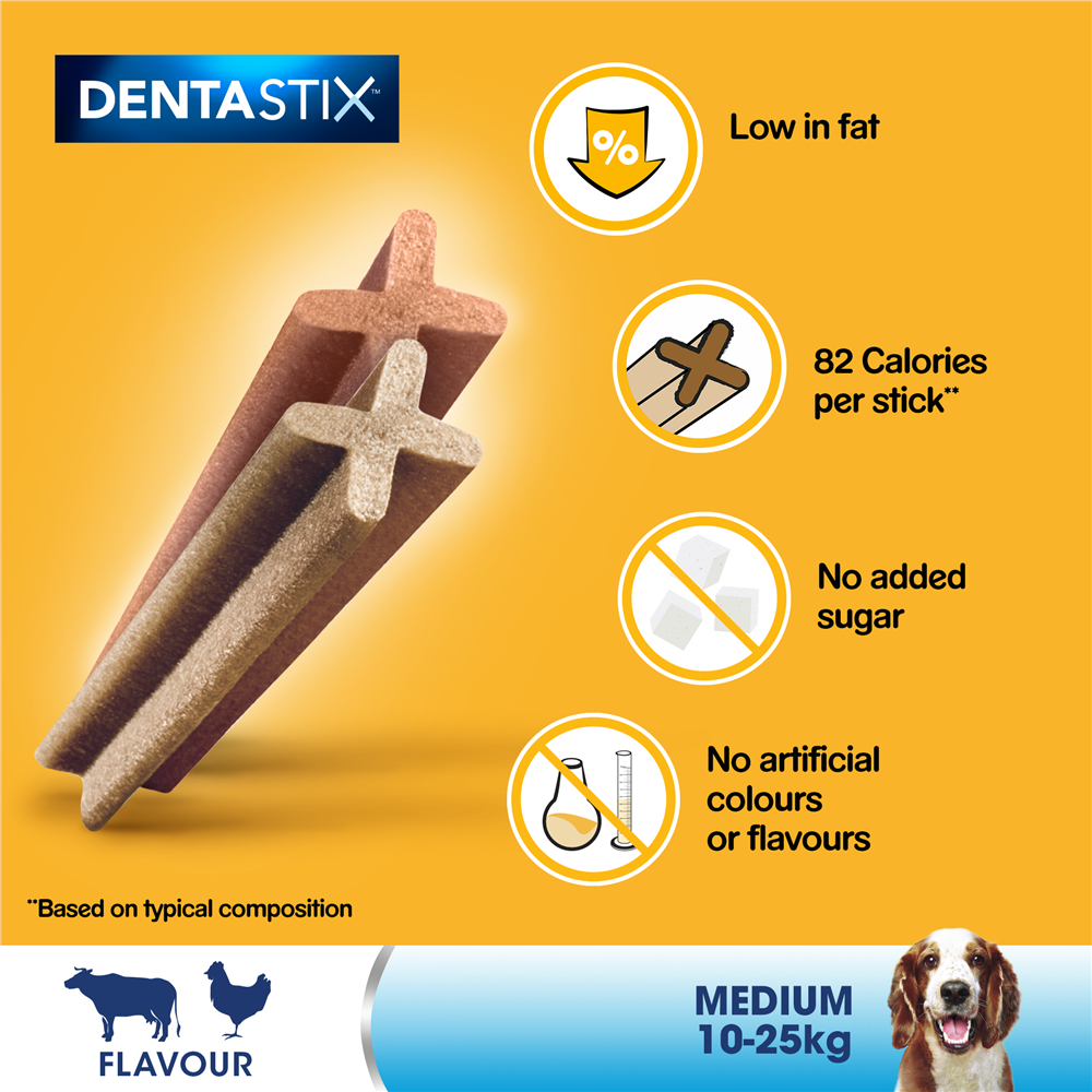 Pedigree DentaStix Daily Dental Dog Treats for Medium Breed Dogs, 56 Sticks