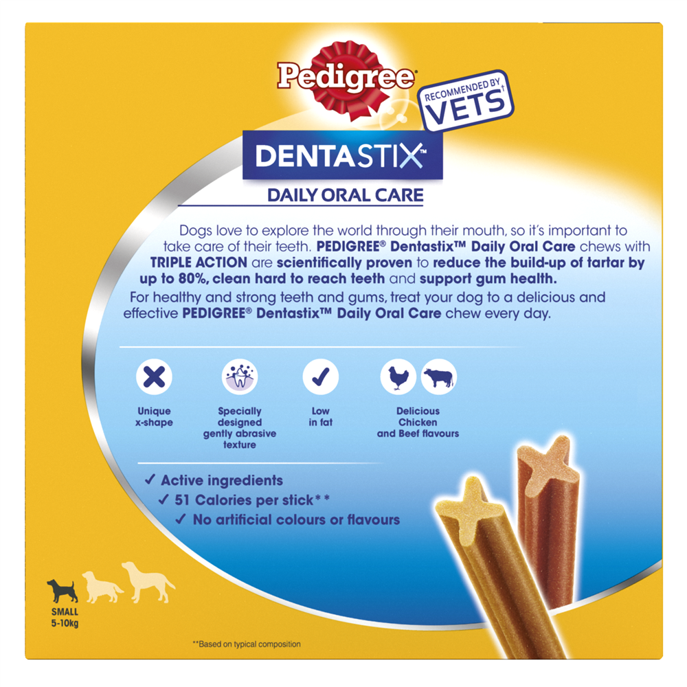 Pedigree Dentastix Daily Dental Dog Treats for Small Breed Dogs, 35 Sticks